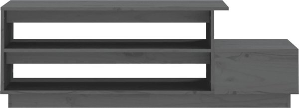 vidaXL Stolik kawowy, szary, 120x50x40,5 cm, lite drewno sosnowe