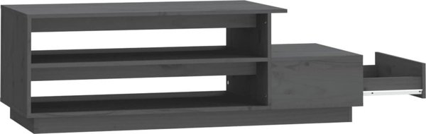vidaXL Stolik kawowy, szary, 120x50x40,5 cm, lite drewno sosnowe