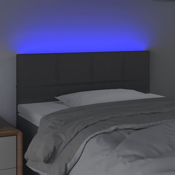 vidaXL Zaglowek do lozka z LED, ciemnoszary, 80x5x78/88 cm, tkanina