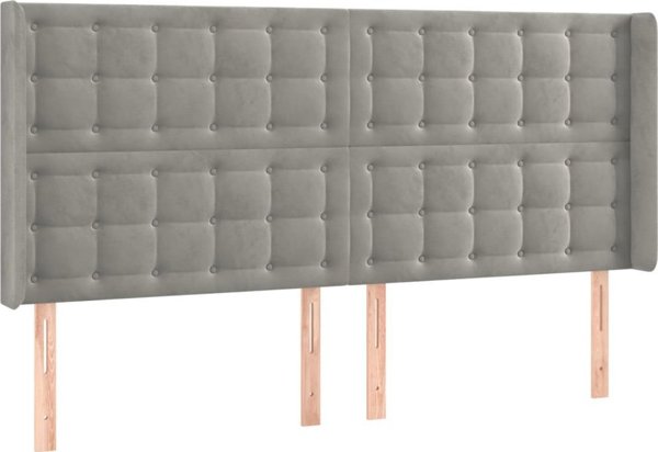 vidaXL Μαξιλάρι με φτερά, ανοιχτό γκρι, 163x16x118/128 εκ, βελούδο