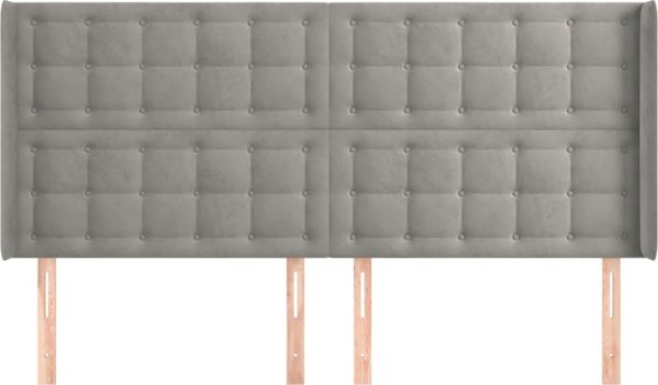 vidaXL Μαξιλάρι με φτερά, ανοιχτό γκρι, 163x16x118/128 εκ, βελούδο