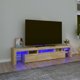vidaXL Έπιπλο TV με φωτισμό LED, δρυς σονόμα 200x36,5x40 εκ.