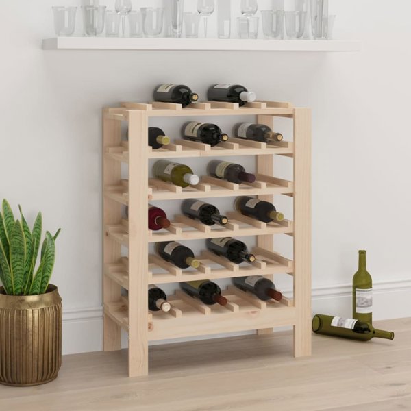 vidaXL vidaXL Stojak na wino, 61,5x30x82 cm, lite drewno sosnowe