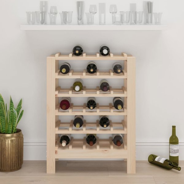 vidaXL vidaXL Stojak na wino, 61,5x30x82 cm, lite drewno sosnowe