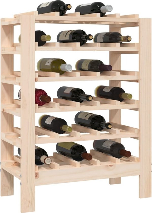 vidaXL vidaXL Stojak na wino, 61,5x30x82 cm, lite drewno sosnowe