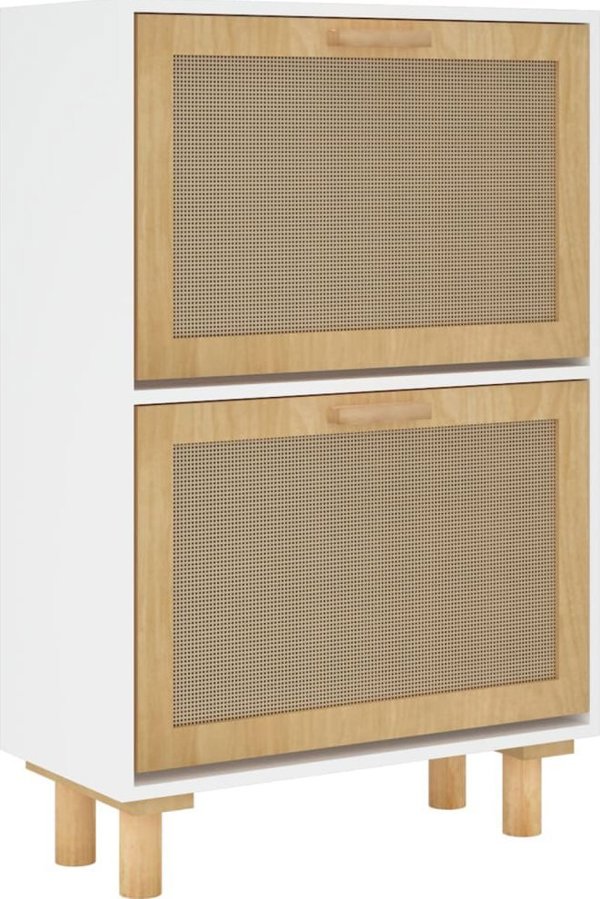 vidaXL Ντουλάπι παπουτσιών, λευκό, 52x25x80 cm, υλικό ξύλου στερεάς ξύλου