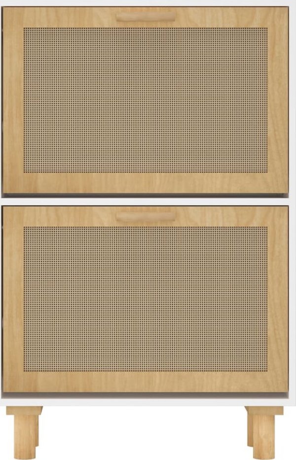 vidaXL Ντουλάπι παπουτσιών, λευκό, 52x25x80 cm, υλικό ξύλου στερεάς ξύλου