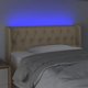 vidaXL Zaglowek do lozka z LED, kremowy, 103x16x78/88 cm, tkanina