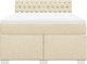 vidaXL Κρεβάτι Continental με στρώμα, κρεμ, ύφασμα, 140x190 εκ