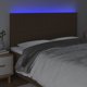 vidaXL Κεφαλάρι κρεβατιού με LED σκούρο καφέ 180x5x118/128 cm ύφασμα