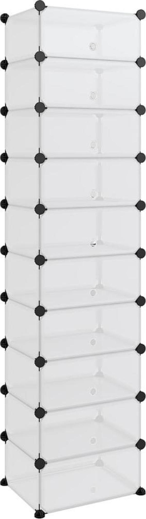 vidaXL vidaXL Stojak na buty, przezroczysty, 44x32x174 cm, PP