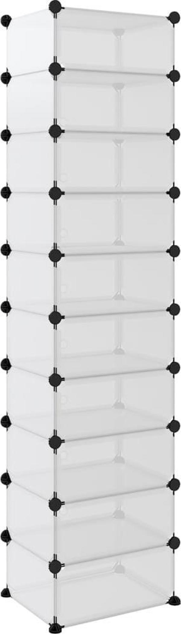 vidaXL vidaXL Stojak na buty, przezroczysty, 44x32x174 cm, PP