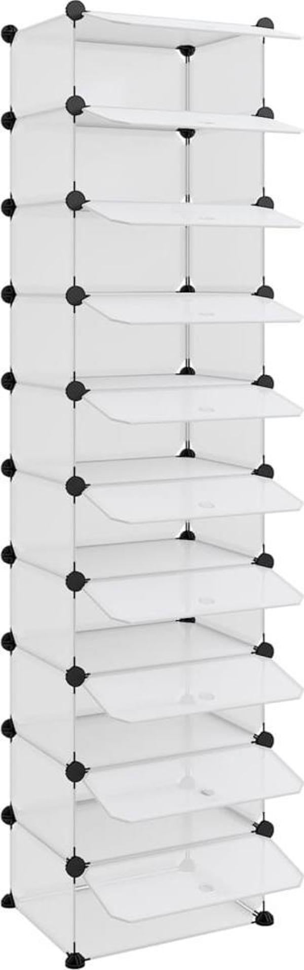 vidaXL vidaXL Stojak na buty, przezroczysty, 44x32x174 cm, PP