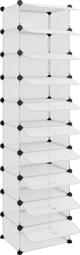 vidaXL vidaXL Stojak na buty, przezroczysty, 44x32x174 cm, PP