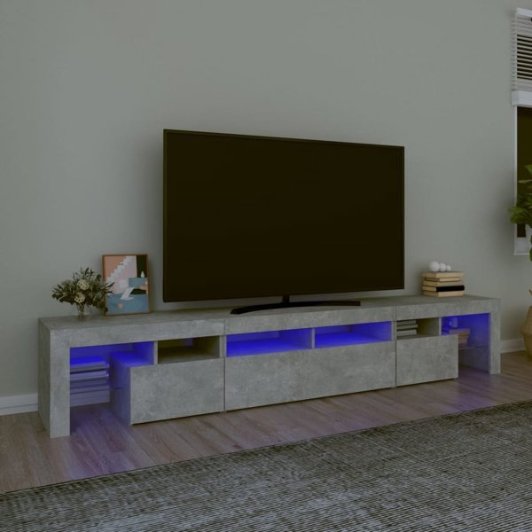 vidaXL Ντουλάπι για τηλεόραση με LED φωτισμό γκρι σκυροδέματος 230x36,5x40 cm