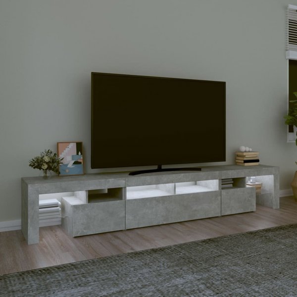 vidaXL Ντουλάπι για τηλεόραση με LED φωτισμό γκρι σκυροδέματος 230x36,5x40 cm