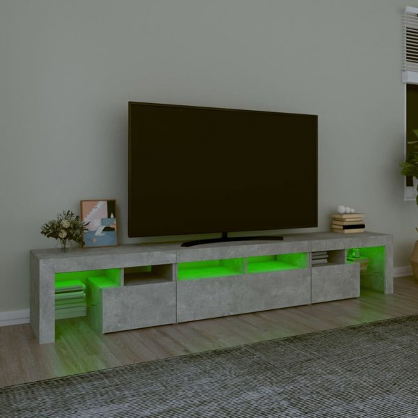 vidaXL Ντουλάπι για τηλεόραση με LED φωτισμό γκρι σκυροδέματος 230x36,5x40 cm