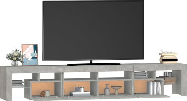 vidaXL Ντουλάπι για τηλεόραση με LED φωτισμό γκρι σκυροδέματος 230x36,5x40 cm