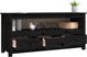 vidaXL vidaXL Szafka pod TV, czarna, 114x35x52 cm, lite drewno sosnowe
