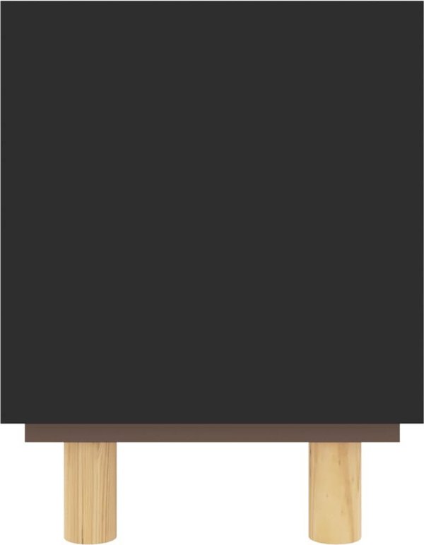 vidaXL vidaXL Stolik pod TV, czarny, 105x30x40 cm, drewno sosnowe i rattan