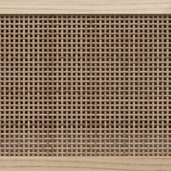vidaXL vidaXL Stolik pod TV, czarny, 105x30x40 cm, drewno sosnowe i rattan