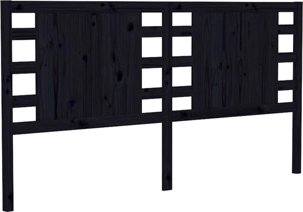 vidaXL Ταμπλάς κρεβατιού, μαύρο, 166x4x100 εκ., μασίφ πεύκο