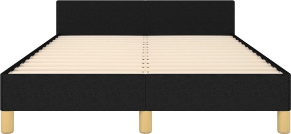 vidaXL Rama κρεβατιού με κεφαλάρι, μαύρη, 120x200 cm, επενδεδυμένη με ύφασμα