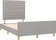 vidaXL Κρεβάτι με προσκέφαλο, ανοιχτό γκρι, 120x200 cm, ύφασμα