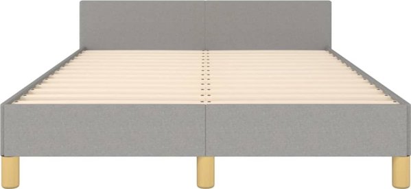 vidaXL Κρεβάτι με προσκέφαλο, ανοιχτό γκρι, 120x200 cm, ύφασμα