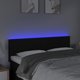 vidaXL Κεφαλάρι κρεβατιού με LED, μαύρο, 144x5x78/88 εκ, ύφασμα
