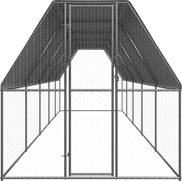 vidaXL Εξωτερικός κλωβός για κοτόπουλα, 2x10x2 m, γαλβανισμένο ατσάλι
