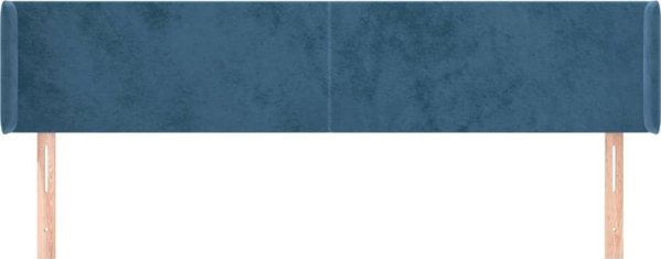 vidaXL Προσκέφαλο uszak σκούρο μπλε 183x16x78/88 cm από βελούδο