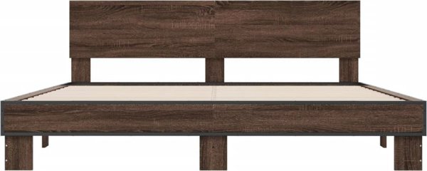 vidaXL Rama κρεβατιού, καφέ δρυς, 200x200 εκ, συνθετικό ξύλο