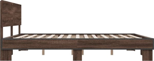 vidaXL Rama κρεβατιού, καφέ δρυς, 200x200 εκ, συνθετικό ξύλο