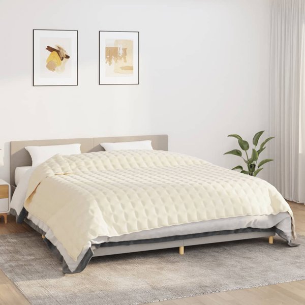 vidaXL Κρεμ βαρύκουβερτα, 235x290 cm, 15 kg, ύφασμα