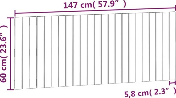 vidaXL Κεφαλάρι Κρεβατιού, Λευκό, 147x3x60 cm, Μασίφ Πεύκο