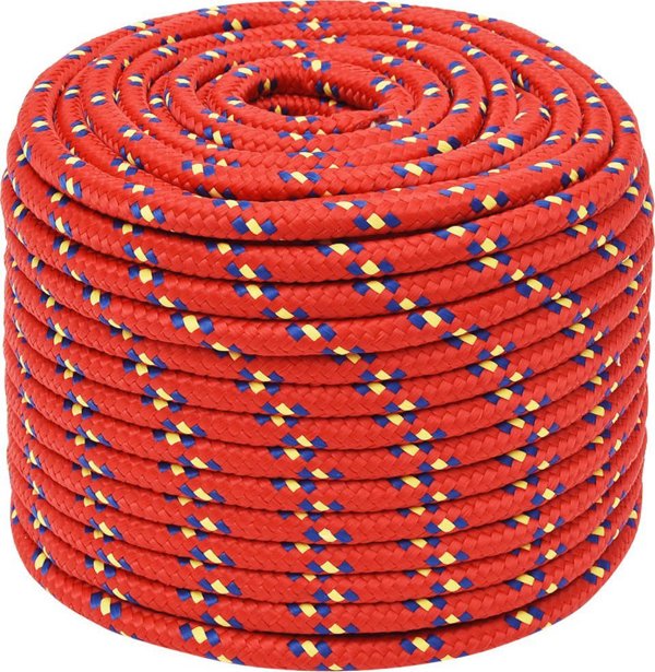 vidaXL Ναυτικό σχοινί, κόκκινο, 12 mm, 25 m, πολυπροπυλένιο