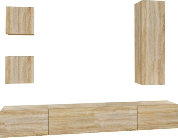 vidaXL Σετ 5 Ντουλάπια TV, Δρυς Sonoma, Ξύλο Συνθετικό