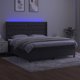vidaXL Κρεβάτι κοντινεντάλε με στρώμα και LED, γκρι βελούδο, 180x200 εκ