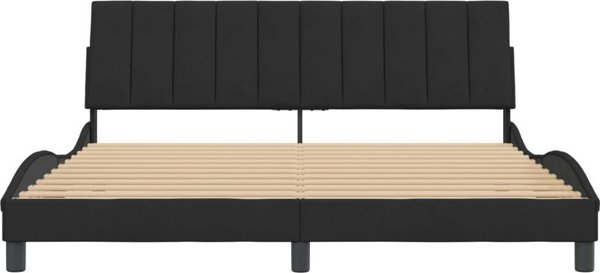 vidaXL Κρεβατοκάμαρα με κεφαλάρι, μαύρο, 180x200 cm, βελούδινο