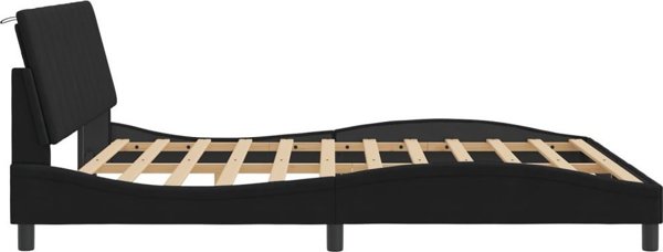 vidaXL Κρεβατοκάμαρα με κεφαλάρι, μαύρο, 180x200 cm, βελούδινο