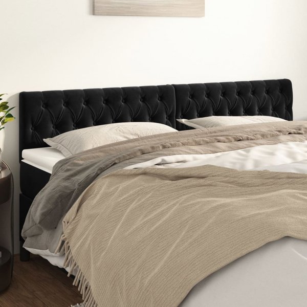 vidaXL Zaglonakia do lotka, 2 temaxia, mavro, 90x7x78/88 cm, aksamit