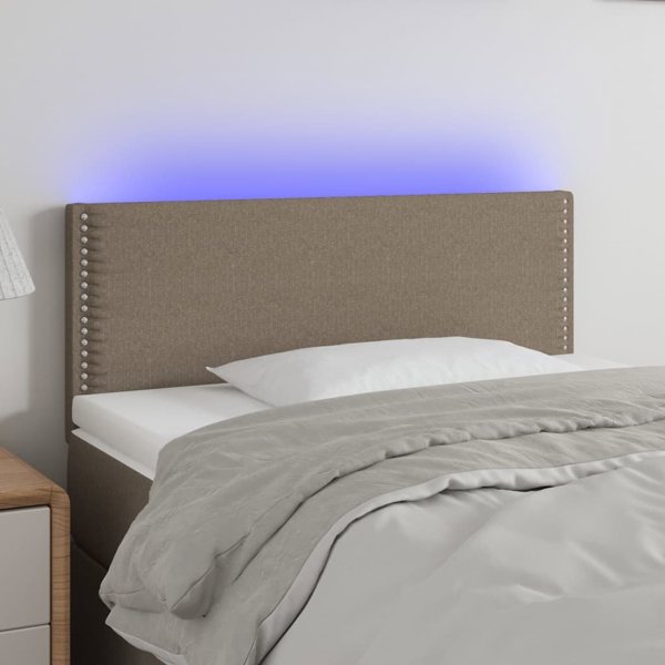 vidaXL Τελάρο κρεβατιού με φωτισμό LED, ταουπέ, 90x5x78/88 εκ., ύφασμα