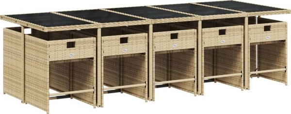 vidaXL 11-τεμαχίων σετ κήπου με μαξιλάρια, μπεζ ανάμεικτο