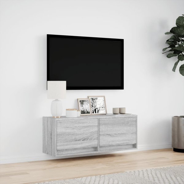 vidaXL Επιτοίχια βάση TV με LED