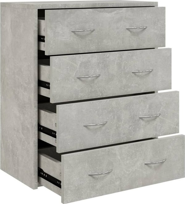 vidaXL Συρταριέρα με 4 Συρτάρια, 60 x 30,5 x 71 cm, Απόχρωση Μπετόν