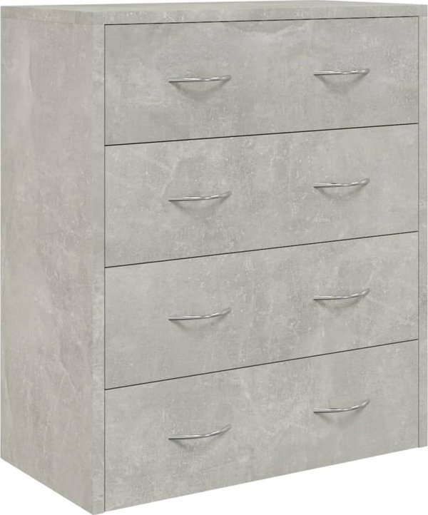 vidaXL Συρταριέρα με 4 Συρτάρια, 60 x 30,5 x 71 cm, Απόχρωση Μπετόν