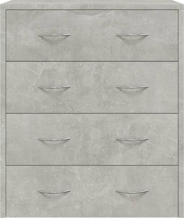 vidaXL Συρταριέρα με 4 Συρτάρια, 60 x 30,5 x 71 cm, Απόχρωση Μπετόν