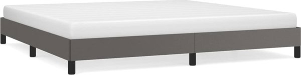vidaXL Κρεβάτι Ράμα Κρεβατιού Γκρι 200x200 εκ. επενδεδυμένο με τεχνητό δέρμα
