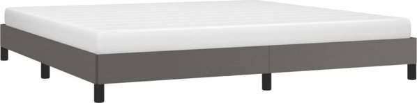 vidaXL Κρεβάτι Ράμα Κρεβατιού Γκρι 200x200 εκ. επενδεδυμένο με τεχνητό δέρμα